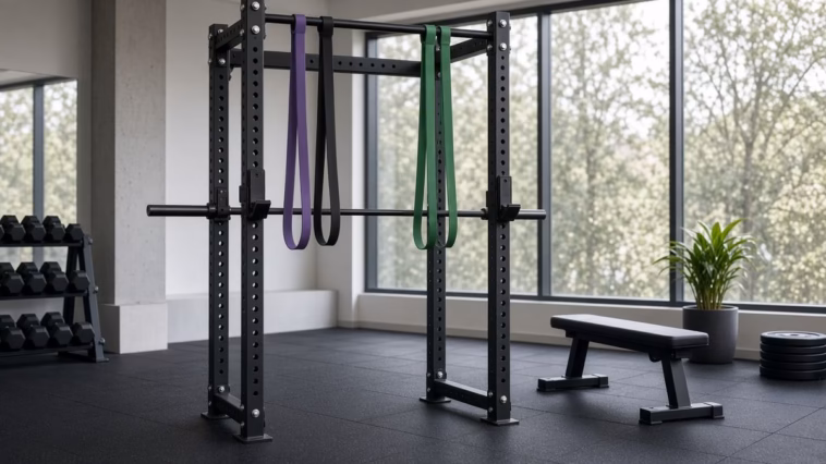 Pull-up bar with resistance band for assisted chin-ups